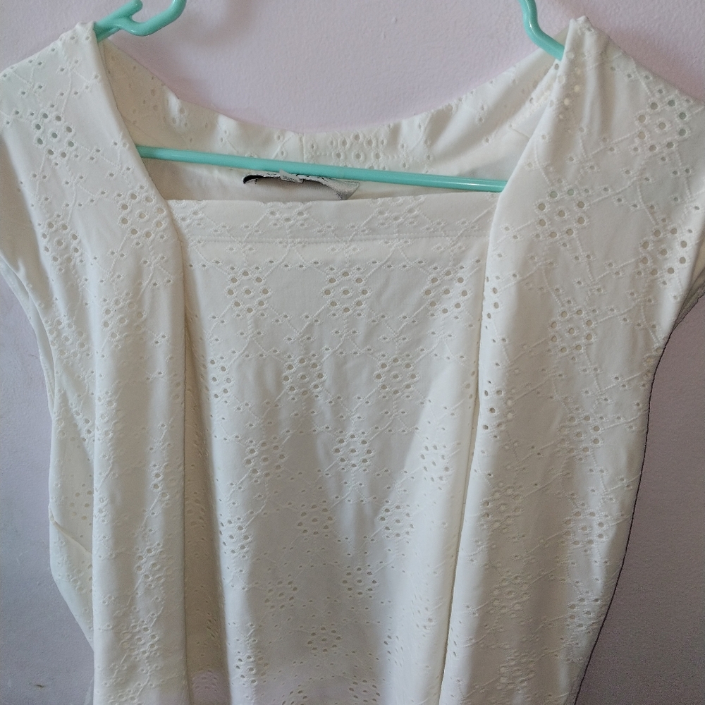 Cream Eyelet Top